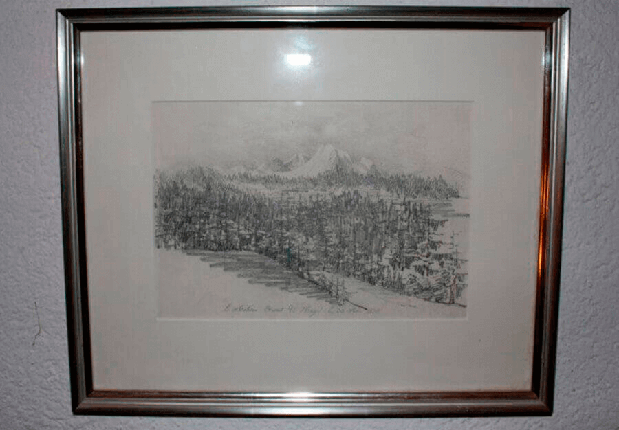 Le Moléson couvert de neige - Crayon Alphonse de Diesbach - au péché du mobilier
